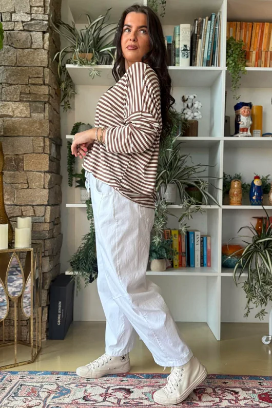  Perfect Breton V Long Sleeve Top Choc Chip /20